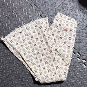 Floral Cream Wide Leg Jeans